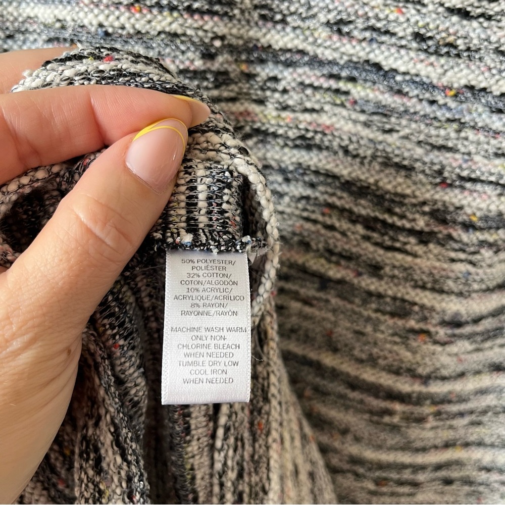 LOFT Petite Boucle Tweed Shift Dress Black White Pocket Mini SP - Picture 11 of 11